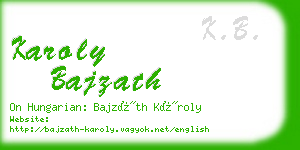 karoly bajzath business card